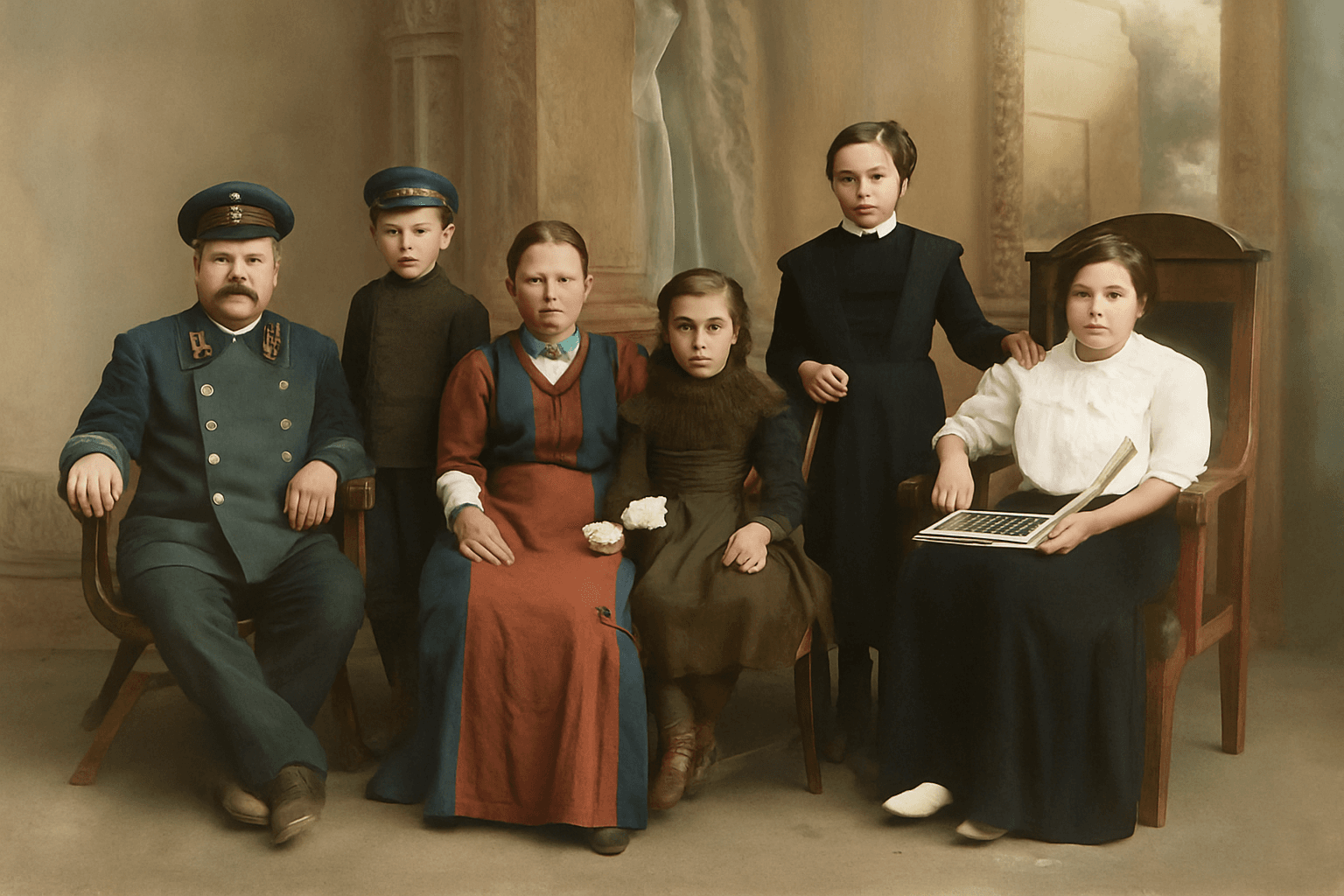 Colorized Old wedding photograph