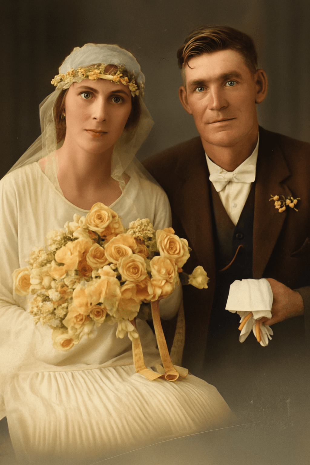 Colorized Historic cityscape downtown